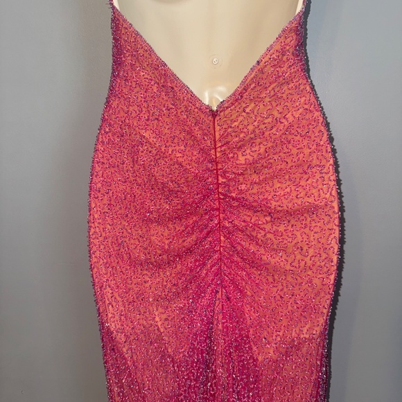 Vintage Je Matadi by Sean Mehta Silk Fully Beaded Gown Halter Maxi Size Medium - Picture 5 of 13